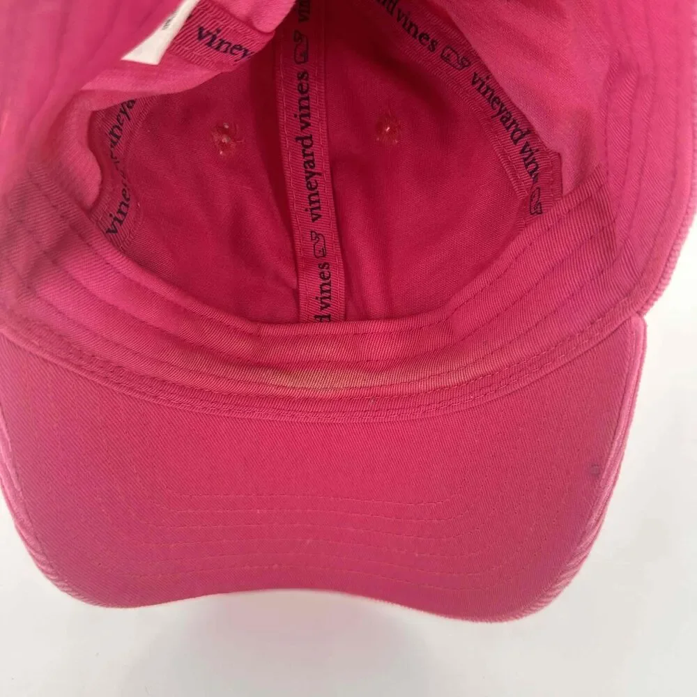 Vineyard Vines Pink Whale Logo Baseball Cap Unisex Size One Size